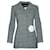 Timeless Chanel Vintage Striped Jacket with Camelia Flower Embroidery Black  ref.548722