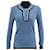 * CHANEL Coco Mark Bottone Taglia e cuci Top Abbigliamento Abbigliamento Moda Tweed a maniche lunghe Azzurro Blu Biancheria  ref.549224