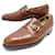 MOCASINES CON HEBILLA JOHN LOBB DICK SHOES 9mi 43 zapatos de cuero marrón Castaño  ref.549674