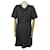 CHANEL DRESS IN LACE WITH FLOWER PATTERNS SIZE L 42 BLACK LINEN AND SILK DRESS  ref.549826