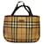 Burberry Vintage Nova Check handbag with 3 compartments Brown Multiple colors Beige Leather Cloth  ref.550613