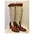 Botas de montar Barbara Bui de piel y lino Castaño Beige - vista 2