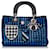 Bolsa Dior Black Lady Dior Metallic Tweed Preto Azul Couro Bezerro-como bezerro Pano  ref.550870