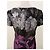 Hugo Boss Boss mittellanges Kleid mit Metallic-Blumenmuster Schwarz Silber Lila Metallisch - Ansicht 6