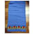 Sciarpa Philippe Model in Mussola di Seta Blu con Ricami Rosso Multicolore Giallo - vista 2