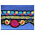Sciarpa Philippe Model in Mussola di Seta Blu con Ricami Rosso Multicolore Giallo - vista 4