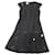 Akris Punto Godet-Kleid mit tonaler Dot-Stickerei und Flügelärmeln und Reißverschluss vorne aus schwarzem Polyester-Mischgewebe  ref.553377
