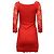 Mini abito Diane Von Furstenberg con zip frontale in poliestere rosso e pizzo - vista 2