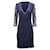 Vestido cruzado Diane Von Furstenberg en rayón azul marino y encaje Rayo Fibra de celulosa  ref.553603