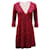 Abito a portafoglio Diane Von Furstenberg in seta rossa stampata leopardata  ref.553610
