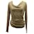 Donna Karan Long-Sleeve Top with Cowl Neckline in Brown Modal Cellulose fibre  ref.553710
