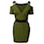 Thierry Mugler Mugler Cutout Shoulder Mini Dress in Viscose Army Green Cellulose fibre  ref.553743