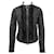 Chaqueta de cuero Dolce & Gabbana en negro con inserciones de volantes  ref.553788