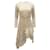 Maje Reto Asymmetric Star Print Midi Dress in Ivory Cupro White Cream Cellulose fibre  ref.553874