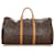 Louis Vuitton Monograma marrón Keepall 55 Castaño Cuero Lienzo  ref.554175
