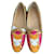 Etro Ballet flats Brown Golden Green Fuschia Leather  ref.554326