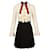 Gucci Vestido feminino em folha de lótus preto e branco Multicor Seda  ref.555680