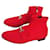 Hermès Ankle Boots Red Deerskin  ref.557257