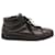 Santoni High-Top Sneaker in Black Leather  ref.557563