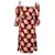 Ganni Monette Georgette Kleid aus Viskose mit braunem Print Zellulosefaser  ref.557676