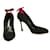 Sapatos de salto e saltos Brian Atwood preto de camurça vermelho cetim laço clássico - tamanho 40 Suécia  ref.558063