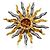 Goossens Spilla da sole Robert Vintage grande in metallo dorato e cristalli D'oro - vista 2