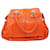 Chloé Chloe Heloise Gesteppte Einkaufstasche aus orangefarbenem Leder  ref.560647