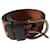 Prada belt Brown Black Leather  ref.561380