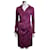 Diane Von Furstenberg Vestido de jersey de seda vintage de DvF con estampado abstracto Rosa Púrpura  ref.561381