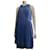 Diane Von Furstenberg DvF Lehana Vestido de seda com pregas na altura do joelho com decote redondo torcido Azul  ref.561388
