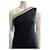 Maxi-Seidenkleid mit einer Schulter, Ralph Lauren Schwarz Weiß  ref.562035
