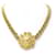VINTAGE CHANEL LION HEAD & CHAIN NECKLACE 75cm 1990 GOLD METAL NECKLACE Golden  ref.562186