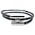 Hermès HERMES TOURNIS STEEL AND BRAIDED LEATHER BRACELET 18 BLACK + BANGLE POUCH BOX  ref.562225