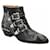 Chloé women susanna short boots in black leather with silver studs Beige  ref.562289