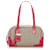 Prada Brown Canapa Logo Canvas Shoulder Bag Red Beige Leather Cloth Pony-style calfskin Cloth  ref.562385