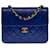 Magnifique Sac à main Chanel Classique Mini Flap bag en cuir matelassé bleu roi, garniture en métal doré  ref.563073