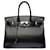 Hermès Außergewöhnliche und sehr seltene Hermes Birkin Handtasche 35 Black Box Leder, Palladium Silber Metallverkleidung Schwarz  ref.563447