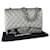 Timeless Chanel Classic lined Flap Maxi Silver Lambskin Silvery Leather  ref.564238