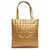 Chanel Einkaufstasche Gold Beige Metallic Golden Leder  ref.564254