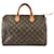 Louis Vuitton Speedy 35 Lona do monograma Marrom Couro  ref.564563