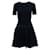 Alaïa Navy Blue Knitted Dress with Textured Waist  ref.565447