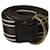 Tom Ford Gestreifter gefütterter D-Ring-Gürtel aus braunem und weißem Nylon  ref.565533