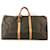 Louis Vuitton Keepall 60 Lona do monograma Marrom Couro  ref.565581