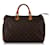 Louis Vuitton Monogram Brown Speedy 35 Cuir Toile Marron  ref.565895
