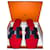 Oran Hermès Sandalen Rot Dunkelblau Leder  ref.566152