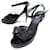 YVES SAINT LAURENT SHOES SANDALS WITH HEELS 41 GRAINED LEATHER BLACK SHOES  ref.566353