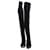 Bottines plates Chanel en velours noir avec broche sur le genou Suede  ref.566978