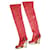 Botas de couro sobre o joelho Chanel vermelho Paris Moscou  ref.1299011