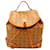 MCM Visetos Backpack with Orange Trim Brown Leather  ref.567694