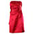 Céline Celine Draped Strapless Mini Dress in Red Polyester  ref.567735